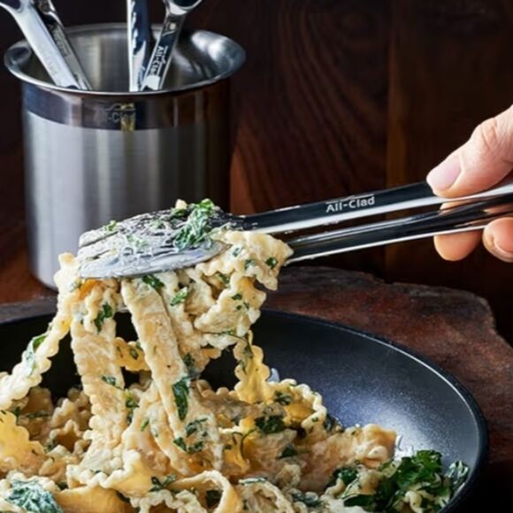 All-Clad Stainless Steel 9.5" Serving Tongs - Picture 3 of 9